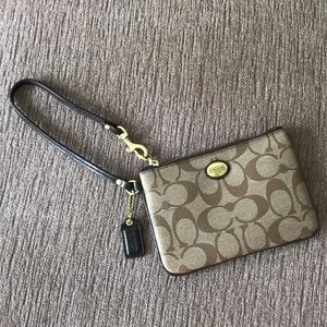 Coach signature wristlet